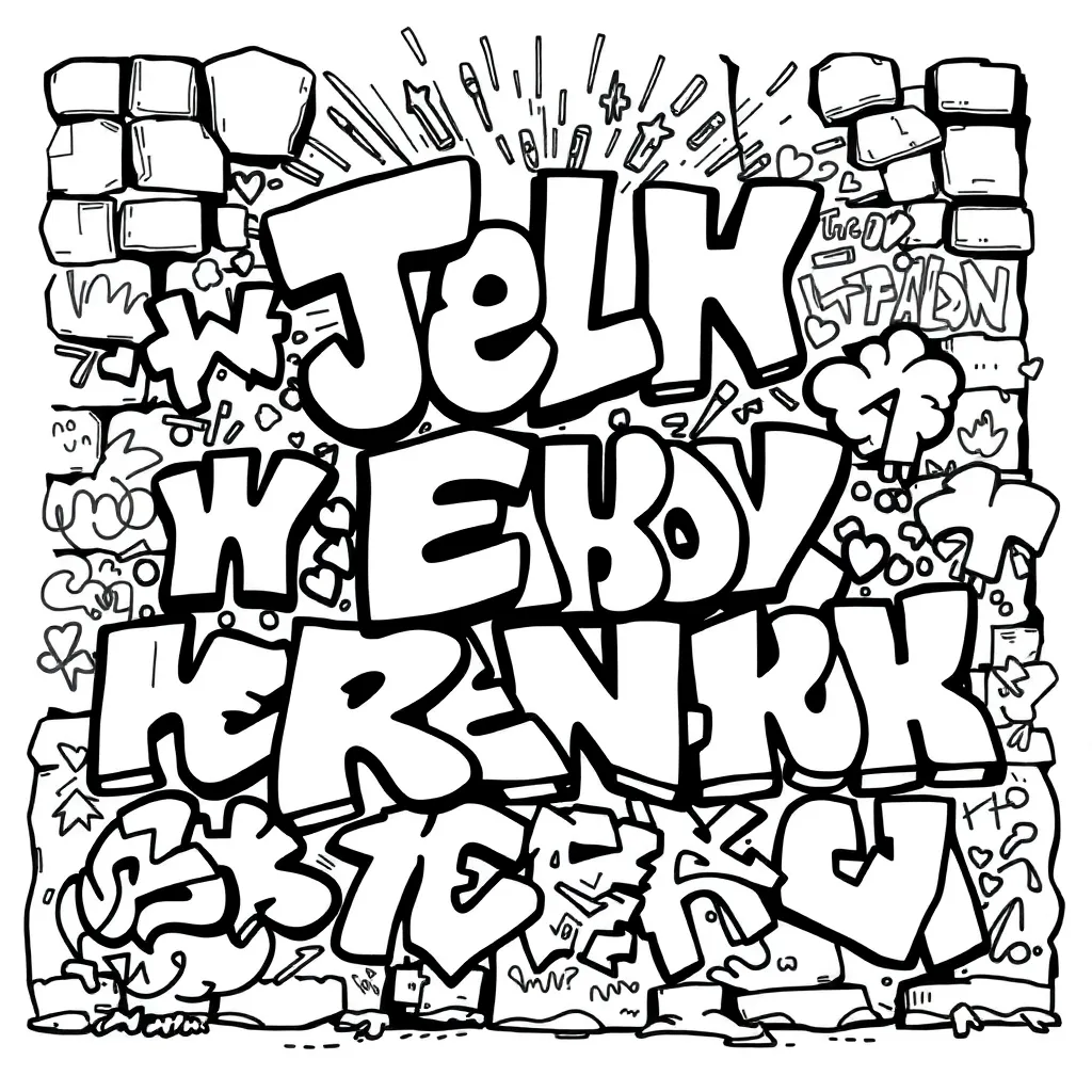 Graffiti coloring page