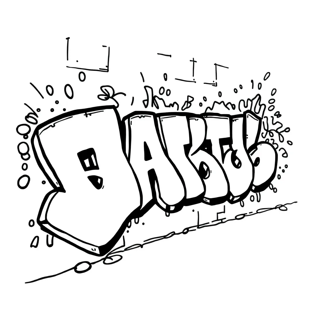 Graffiti coloring page