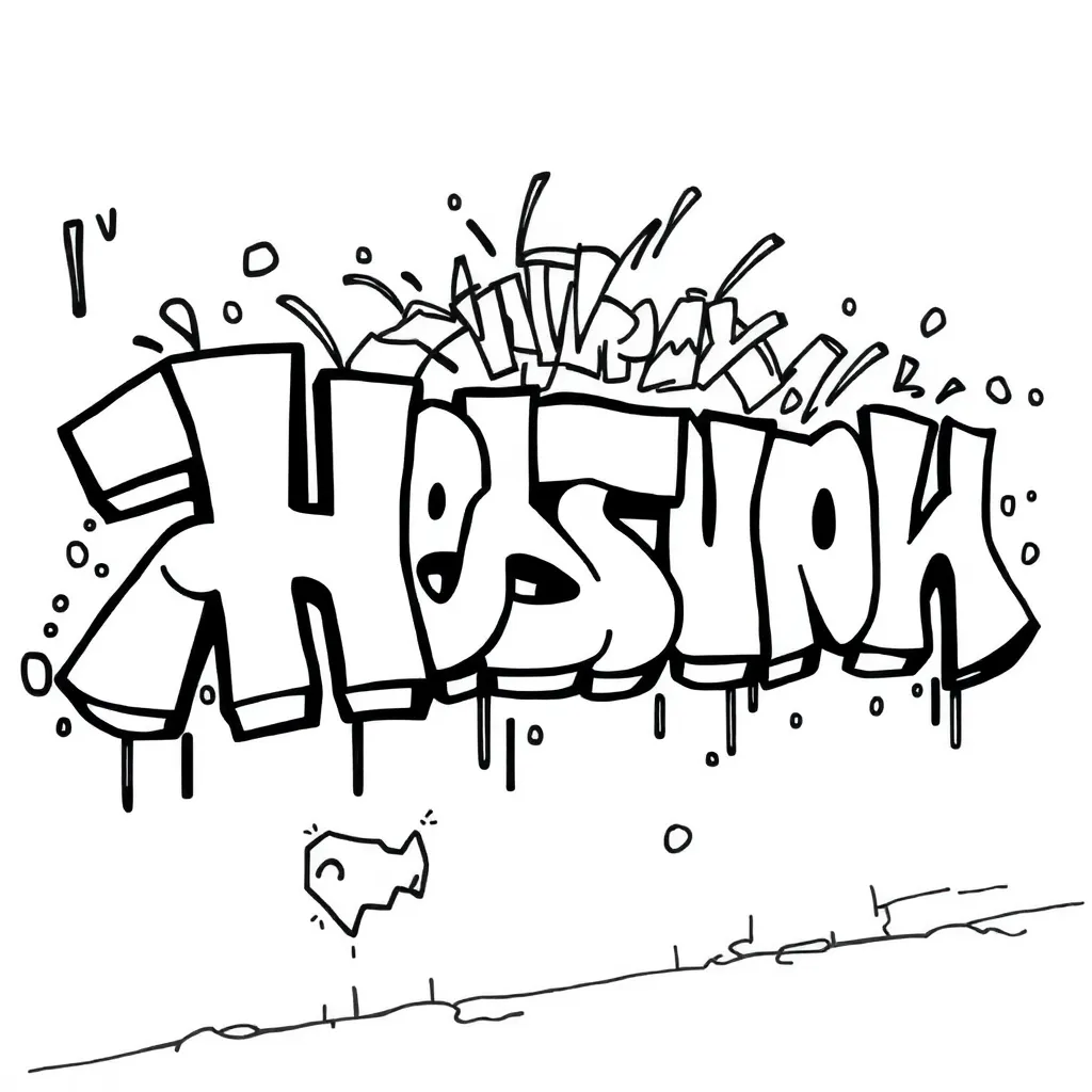 Graffiti coloring page