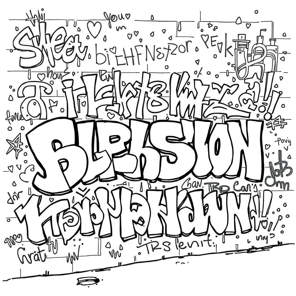 Graffiti coloring page
