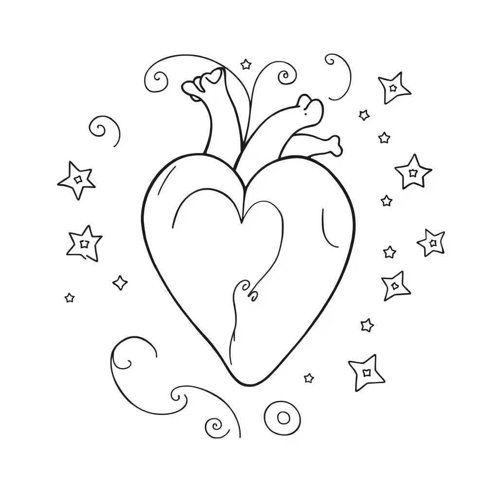 Heart coloring page