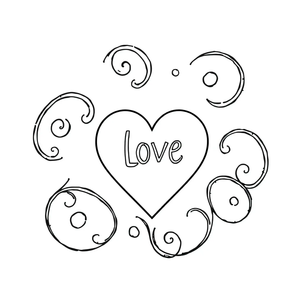 Heart coloring page