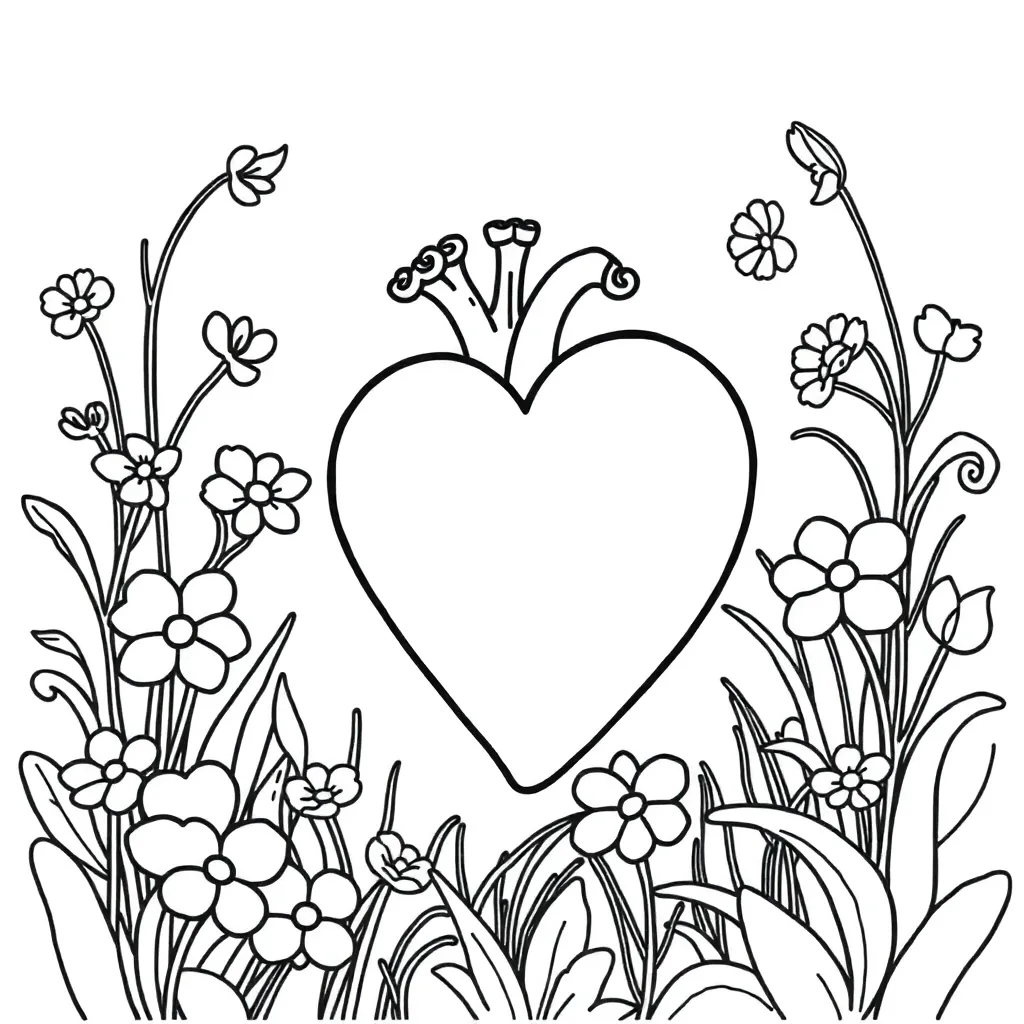 Heart coloring page