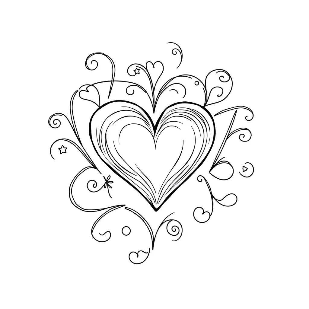 Heart coloring page