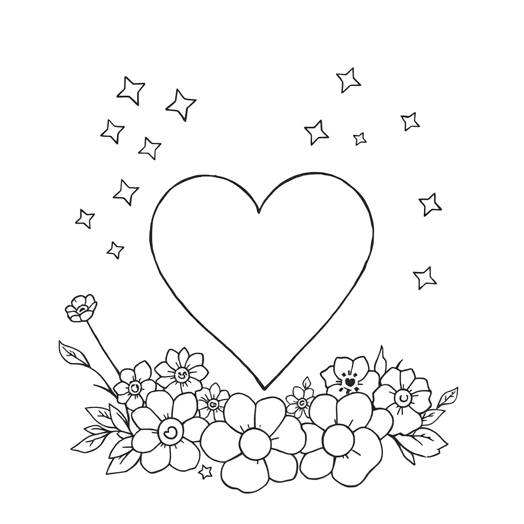 Heart coloring page
