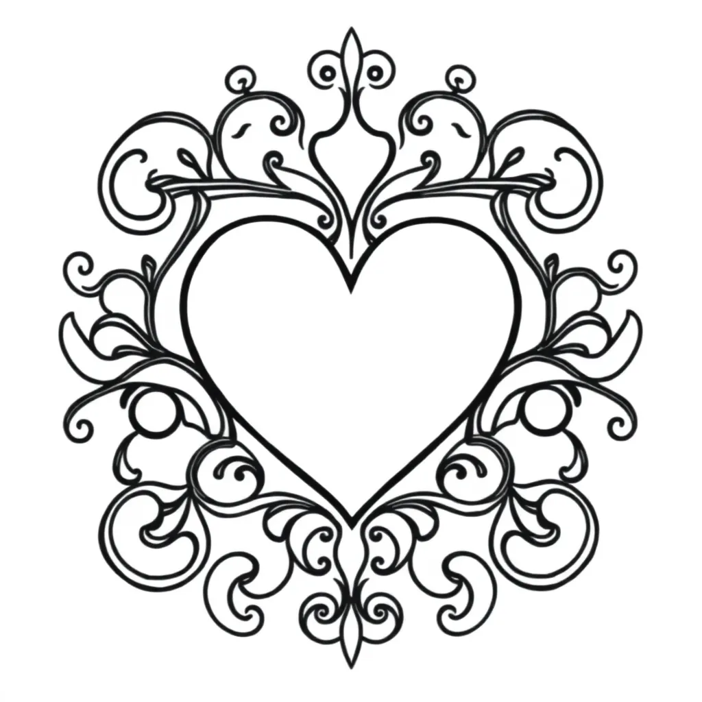 Heart coloring page