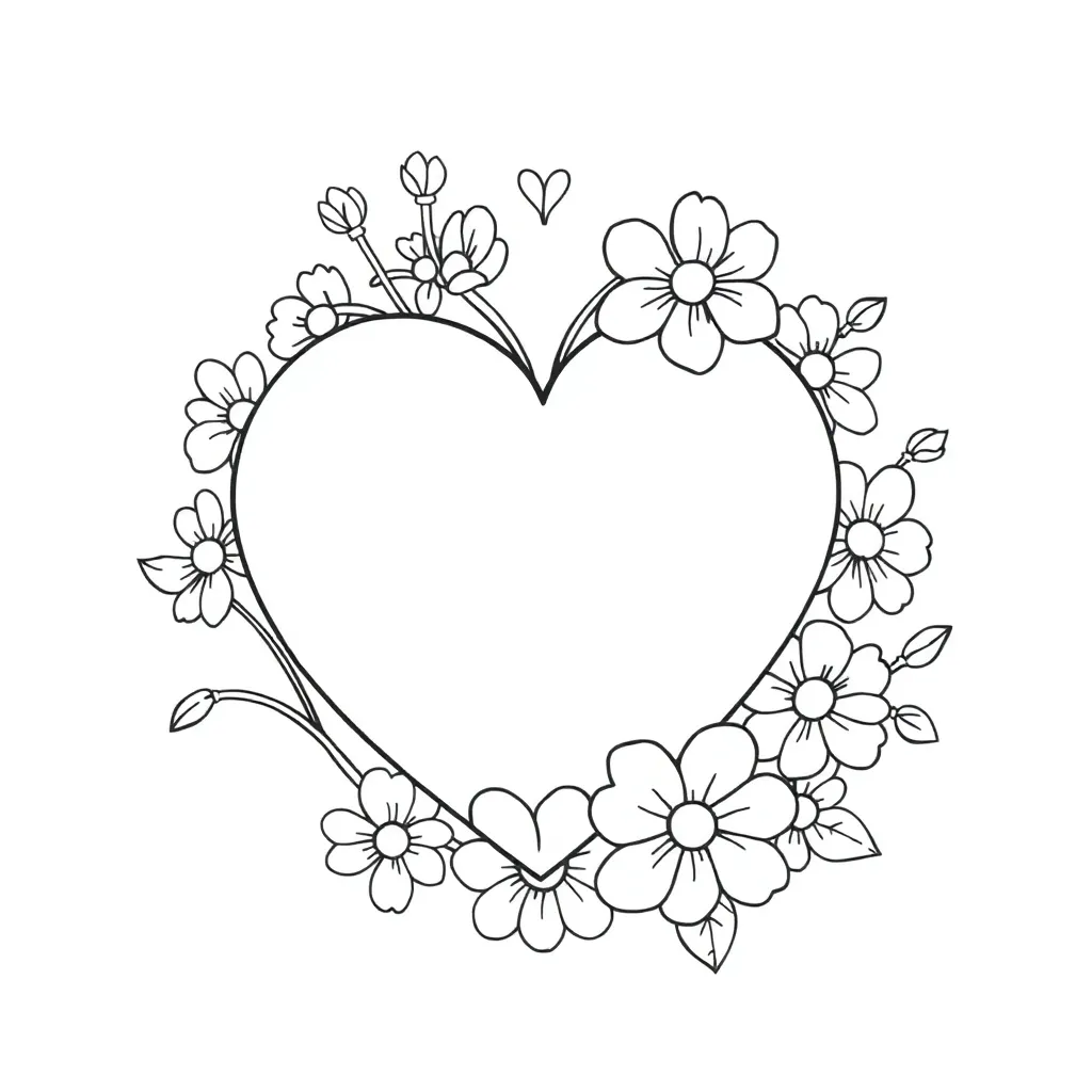 Heart coloring page
