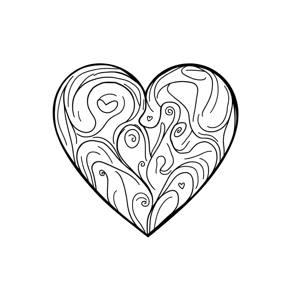 Heart coloring page