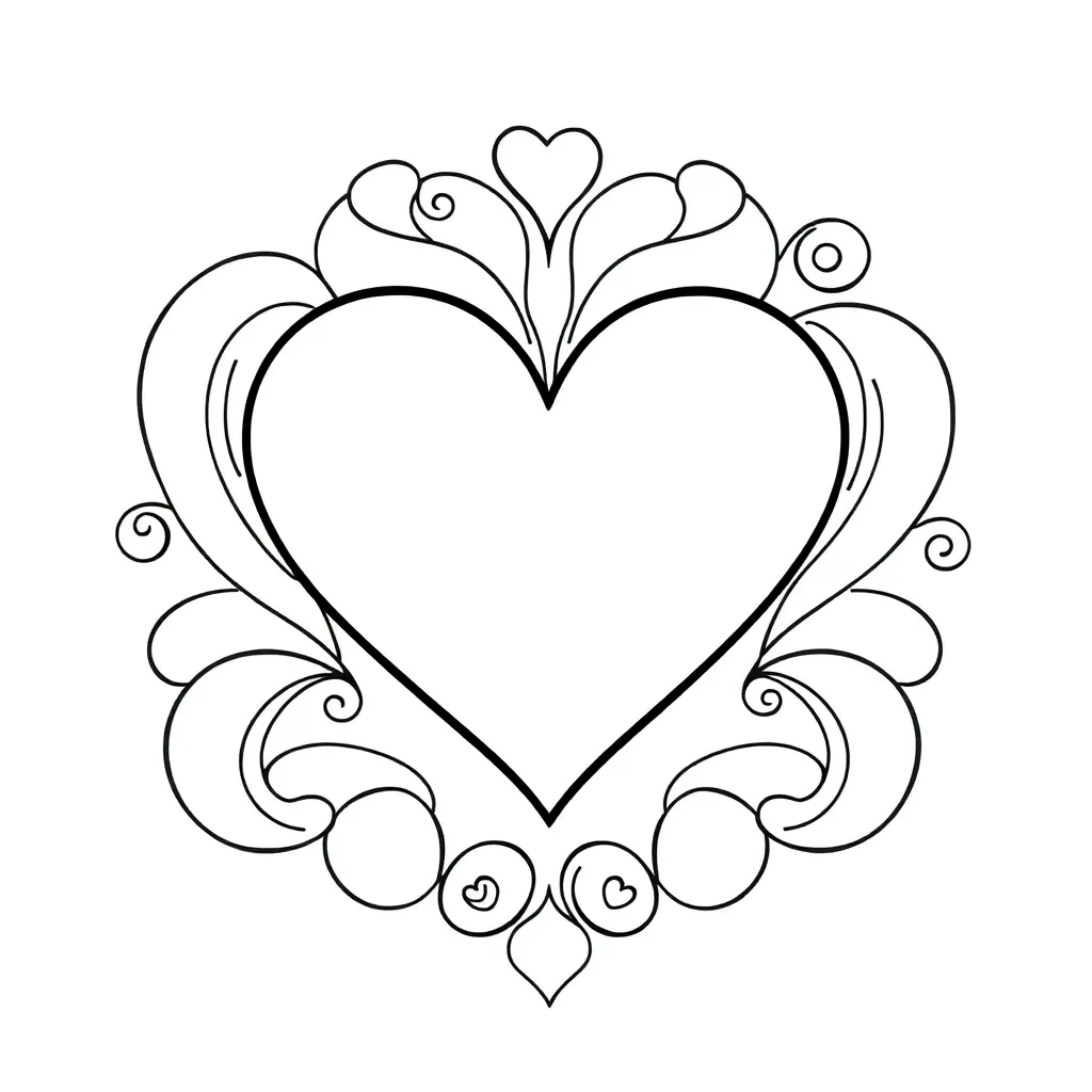 Heart coloring page
