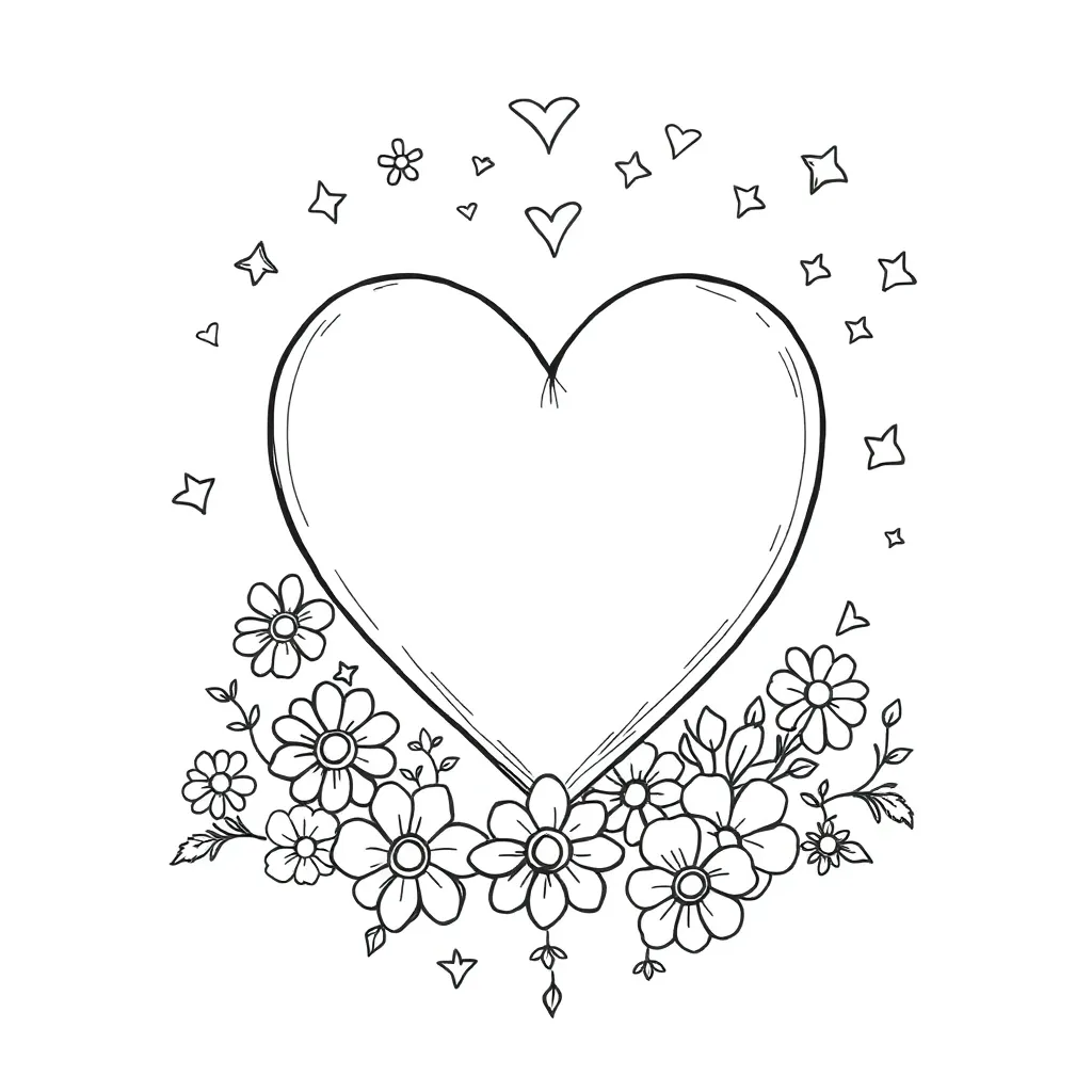 Heart coloring page