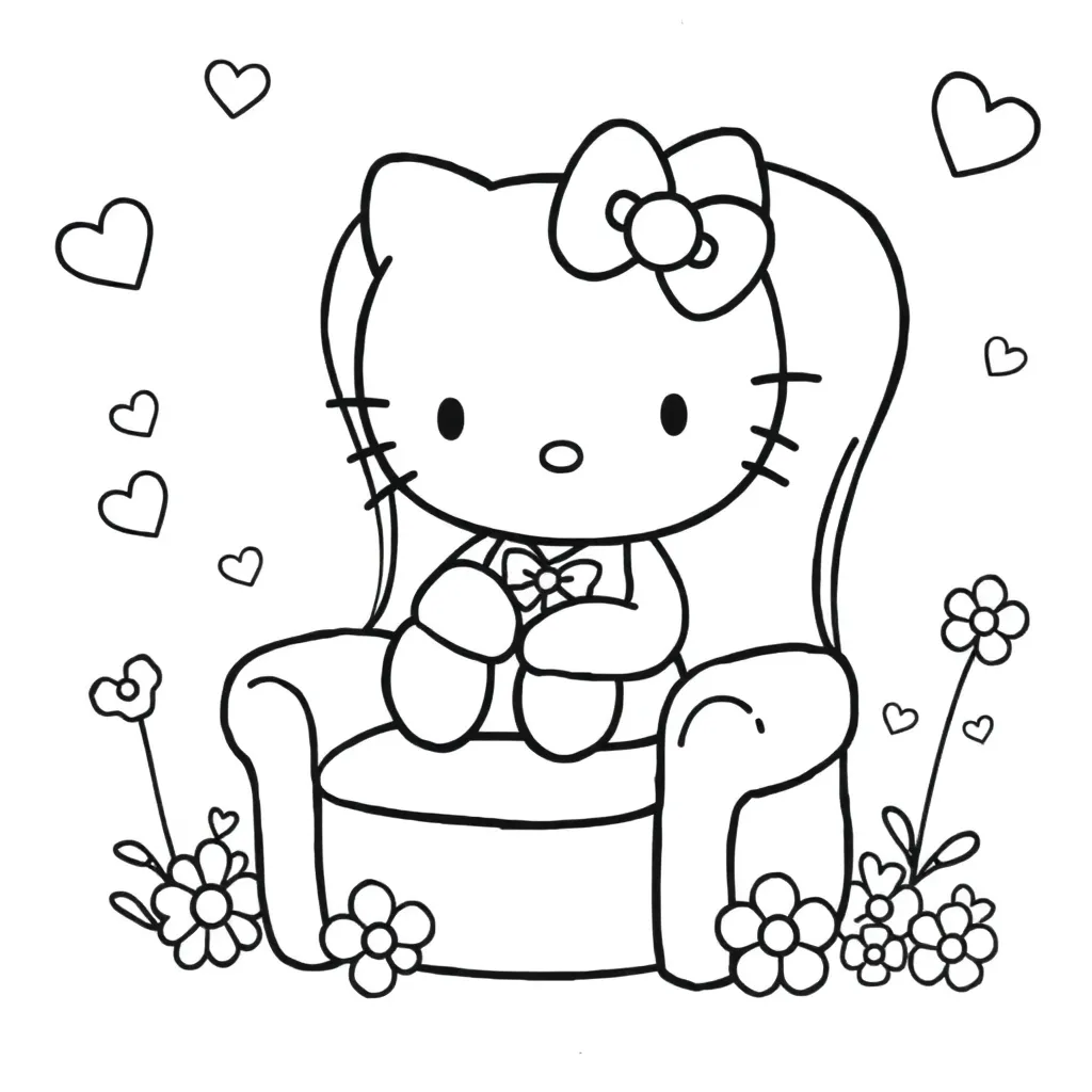Hello Kitty coloring page