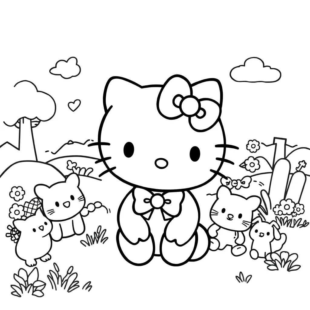 Hello Kitty coloring page