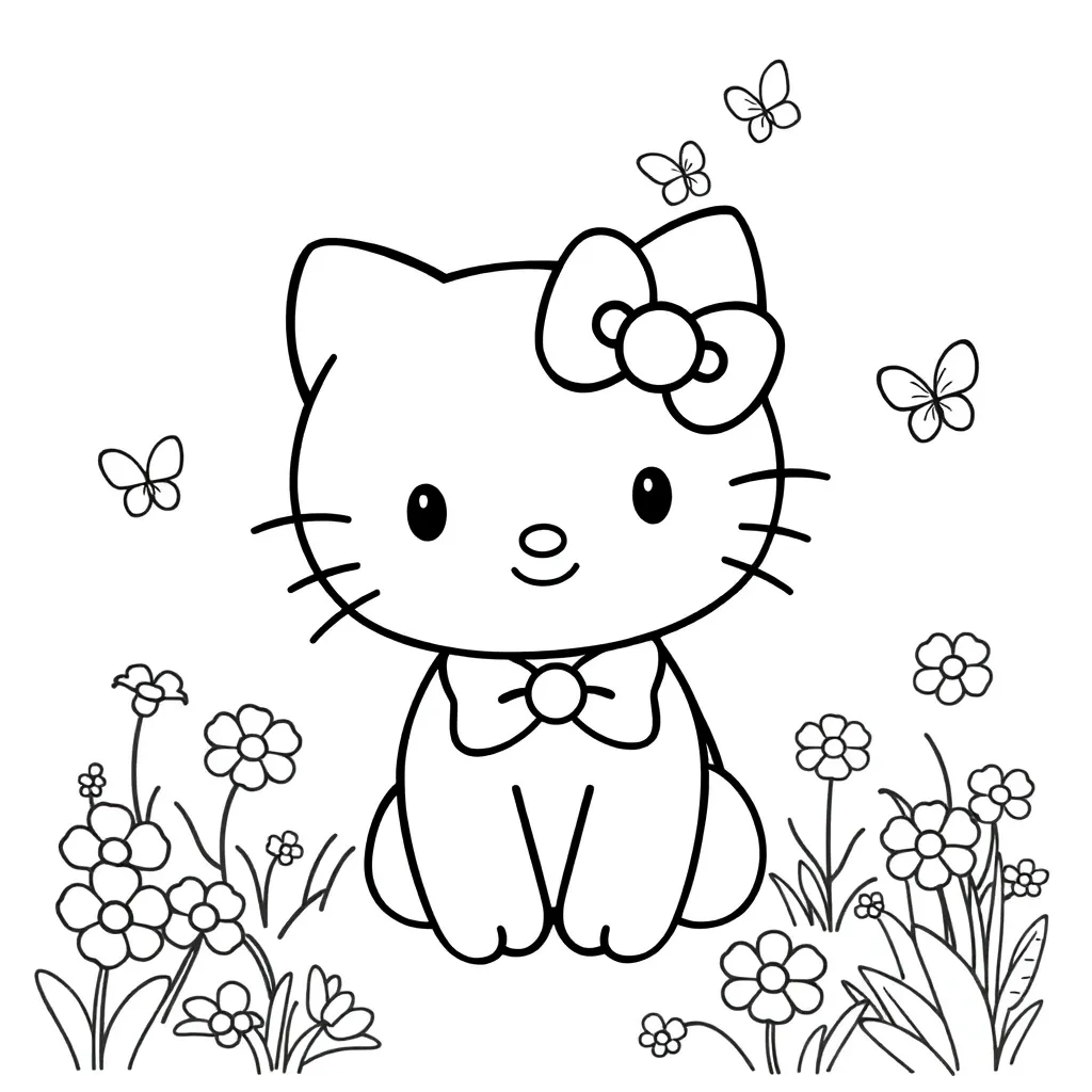 Hello Kitty coloring page