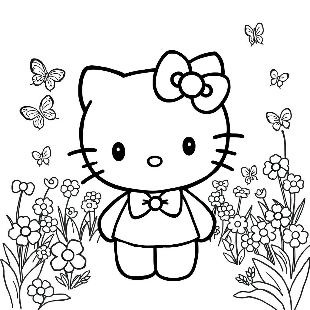 Hello Kitty coloring page