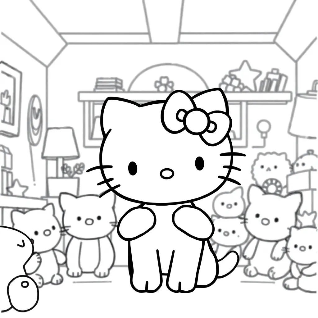 Hello Kitty coloring page