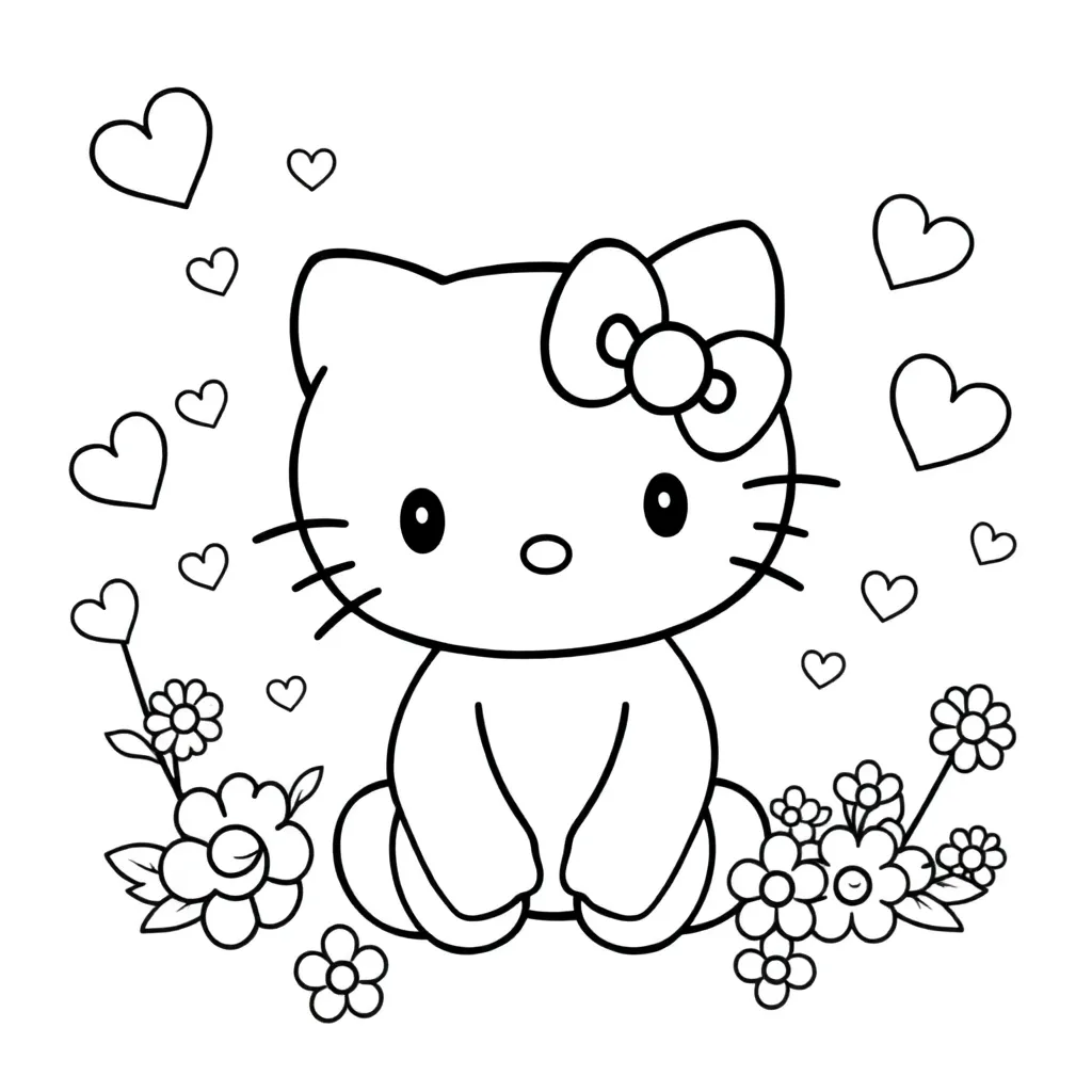 Hello Kitty coloring page