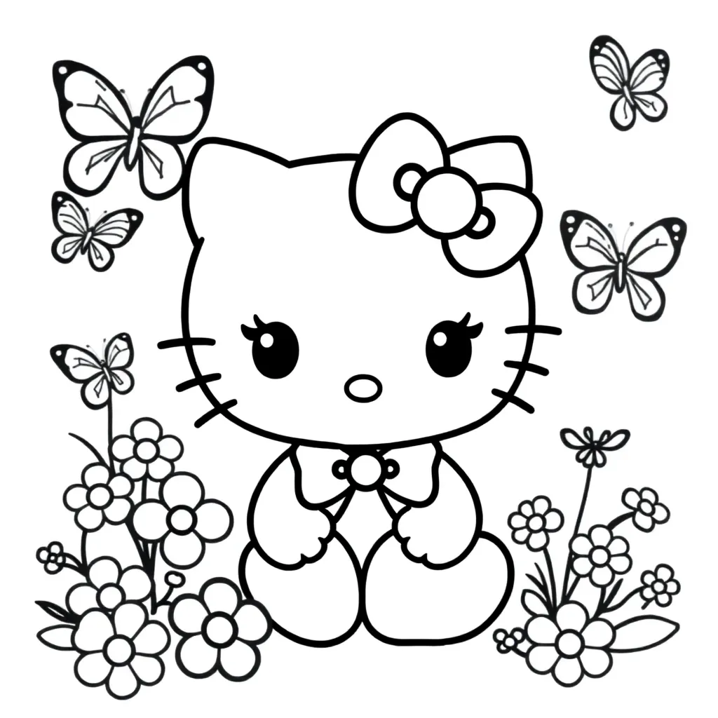 Hello Kitty coloring page