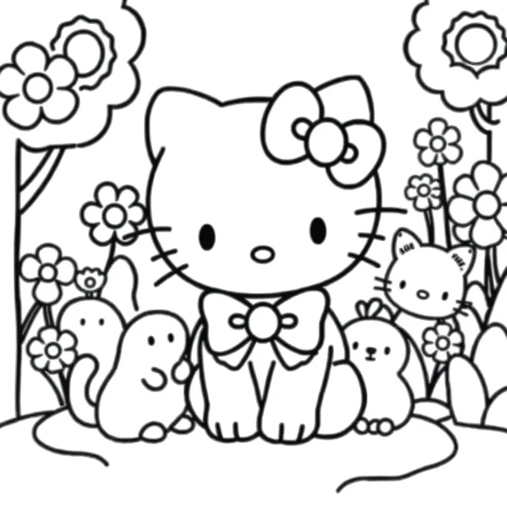 Hello Kitty coloring page