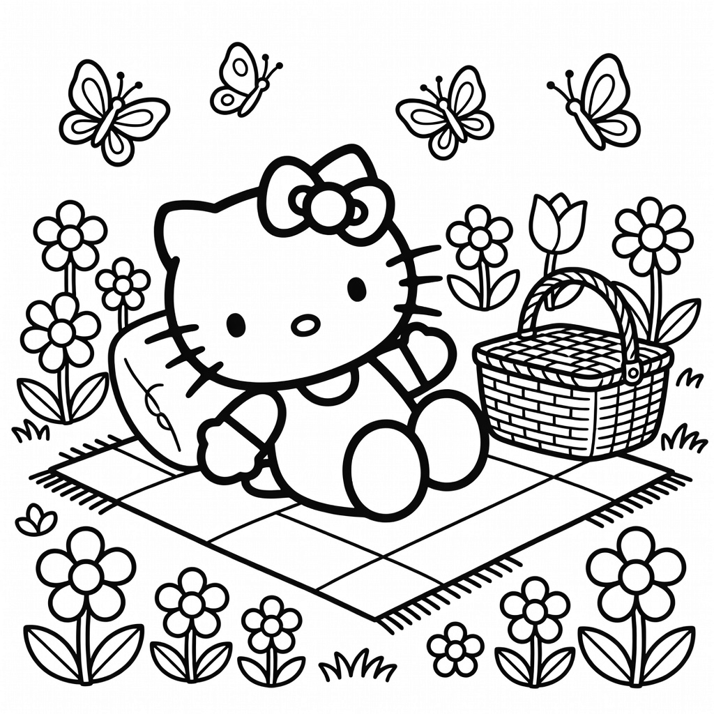 Hello Kitty coloring page