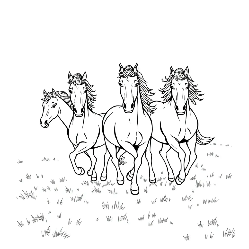 Horses coloring page