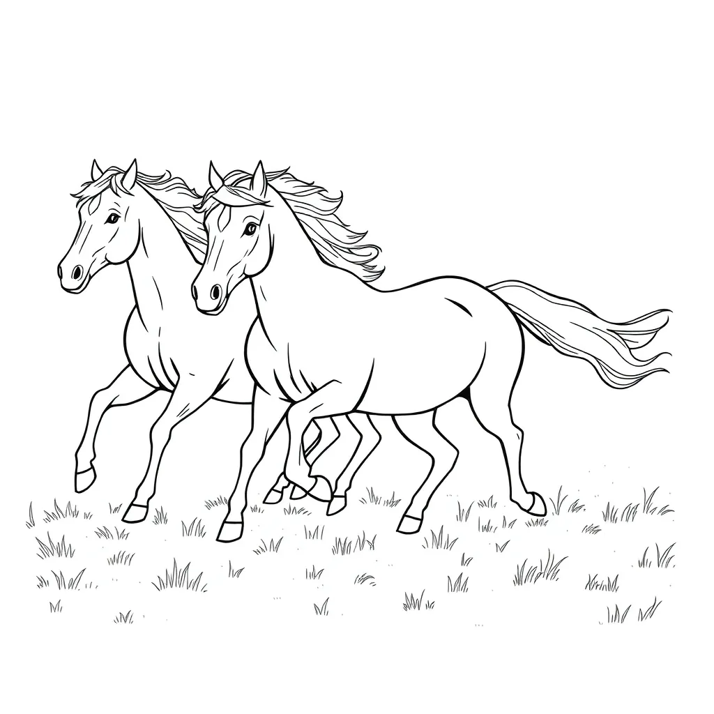 Horses coloring page