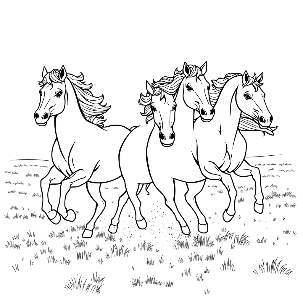 Horses coloring page
