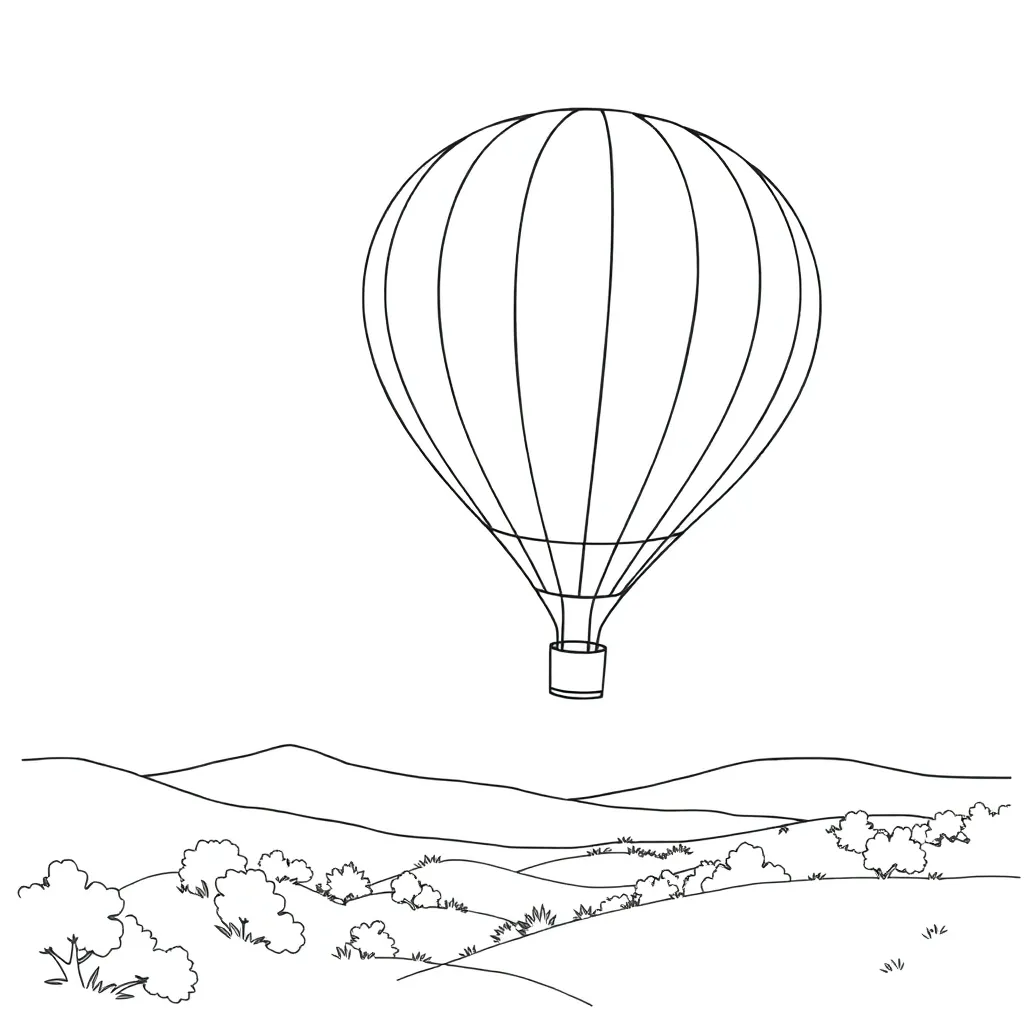 Hot Air Balloon coloring page