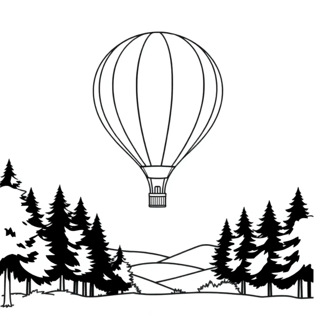 Hot Air Balloon coloring page