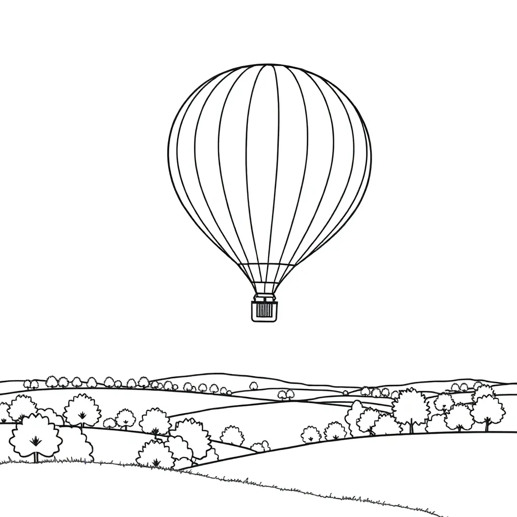Hot Air Balloon coloring page