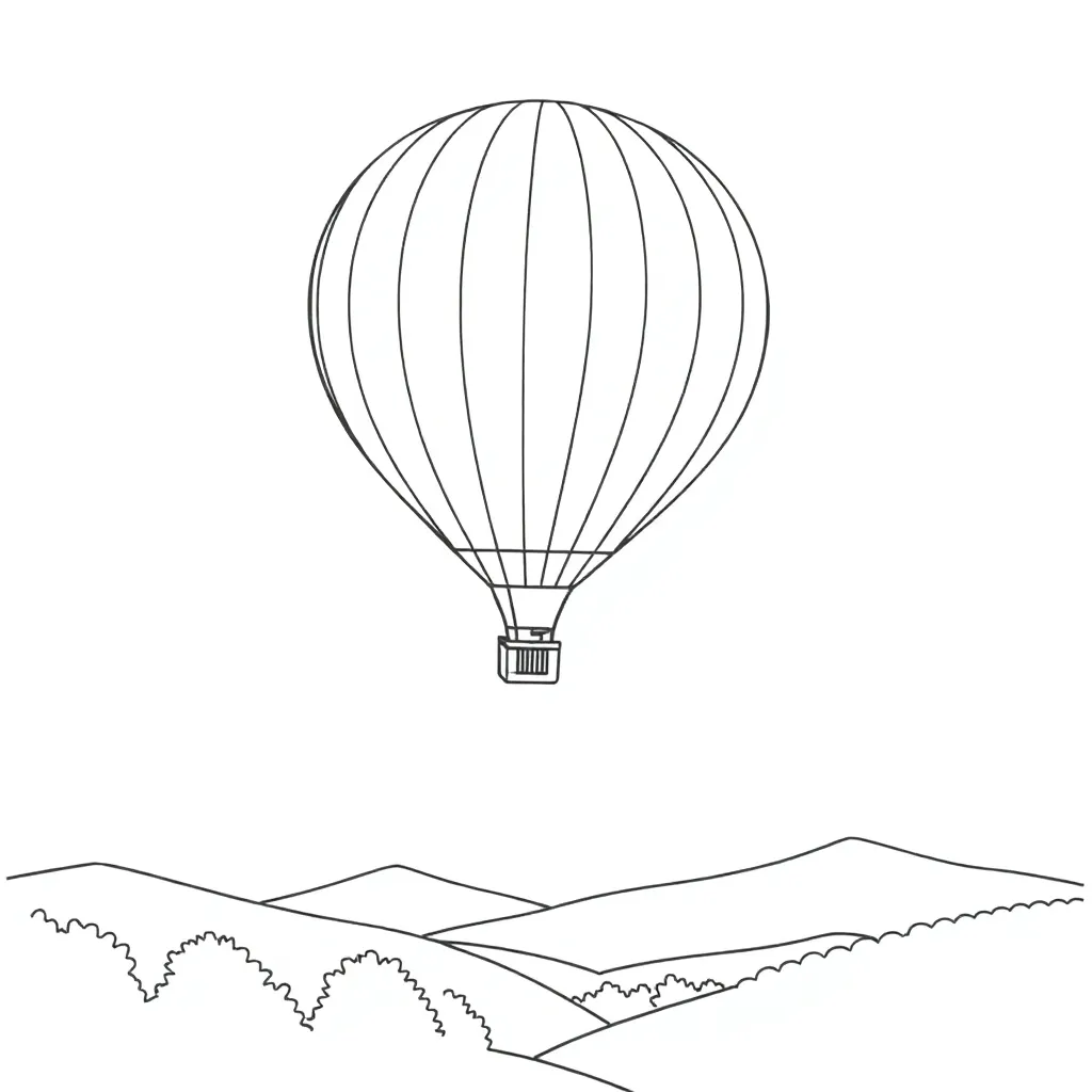 Hot Air Balloon coloring page