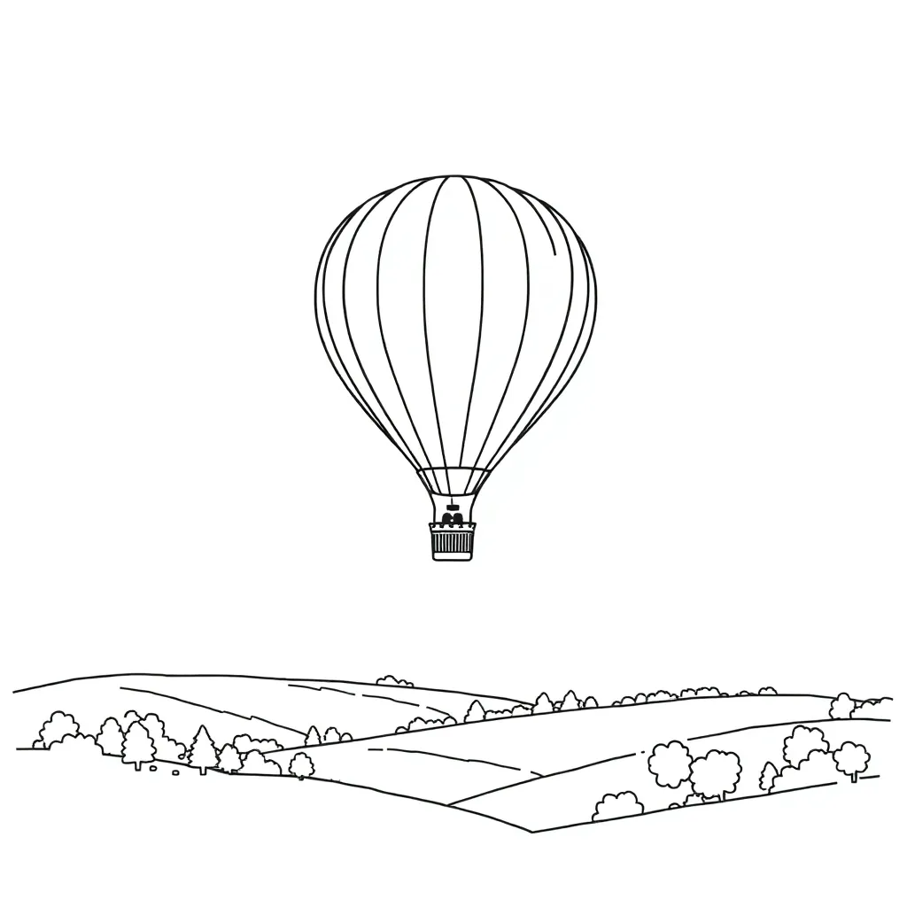 Hot Air Balloon coloring page