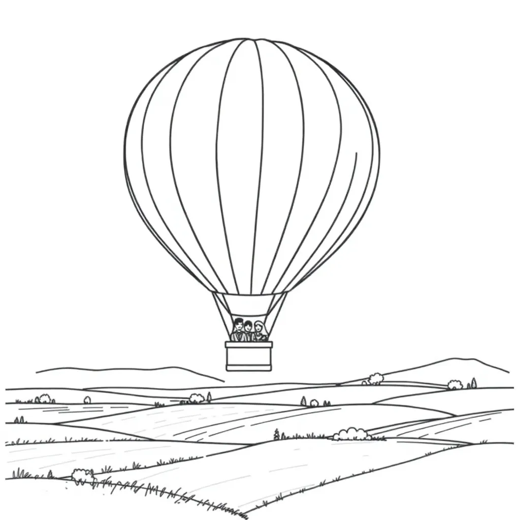 Hot Air Balloon coloring page