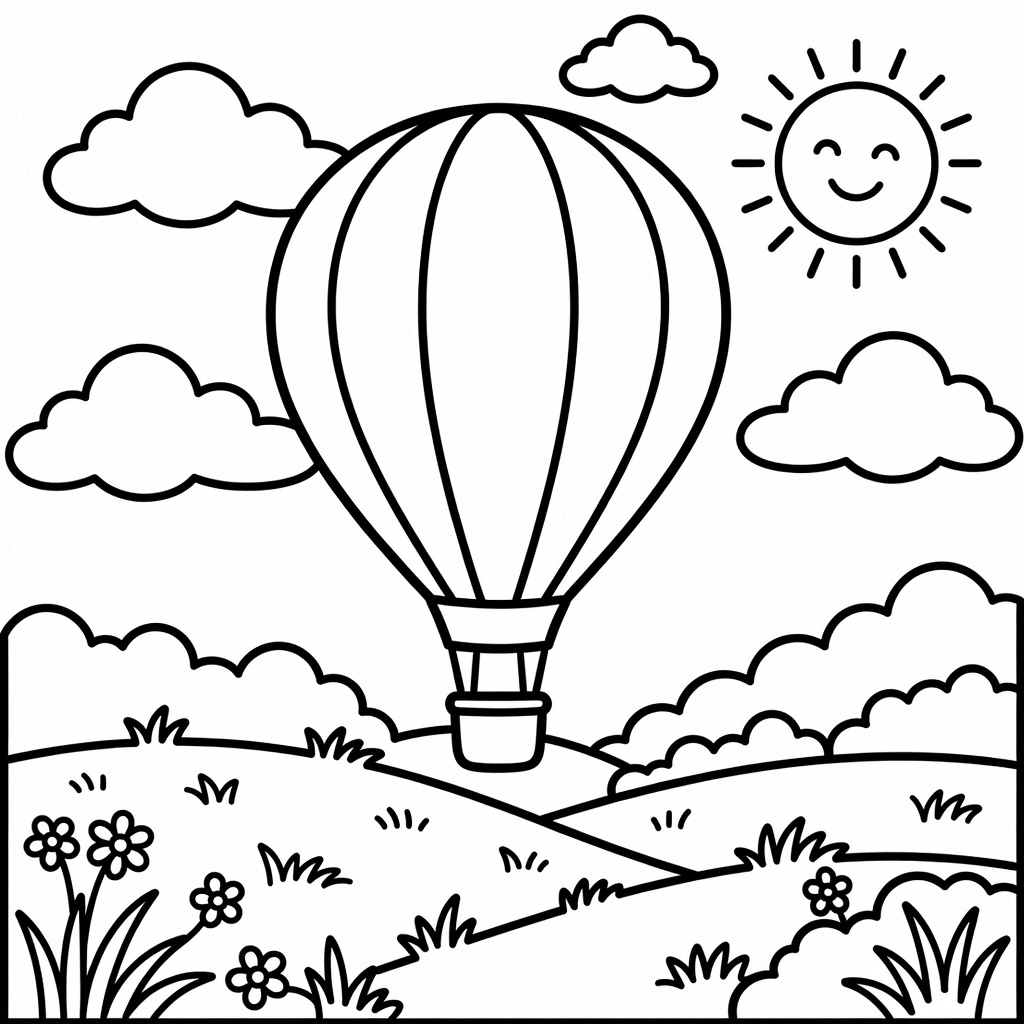 Hot Air Balloon coloring page