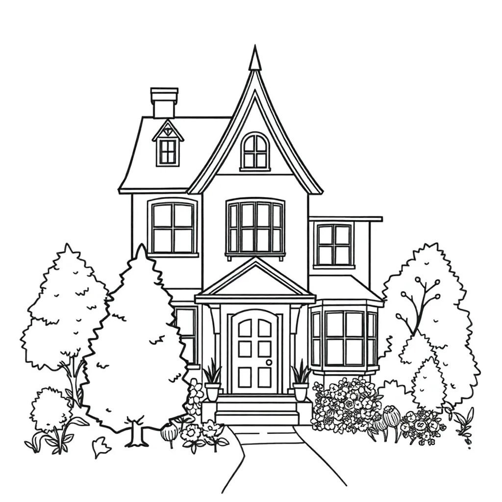 House coloring page