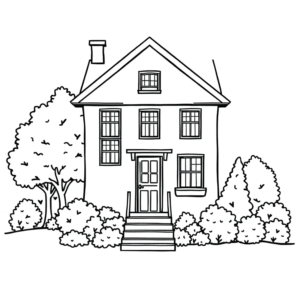 House coloring page