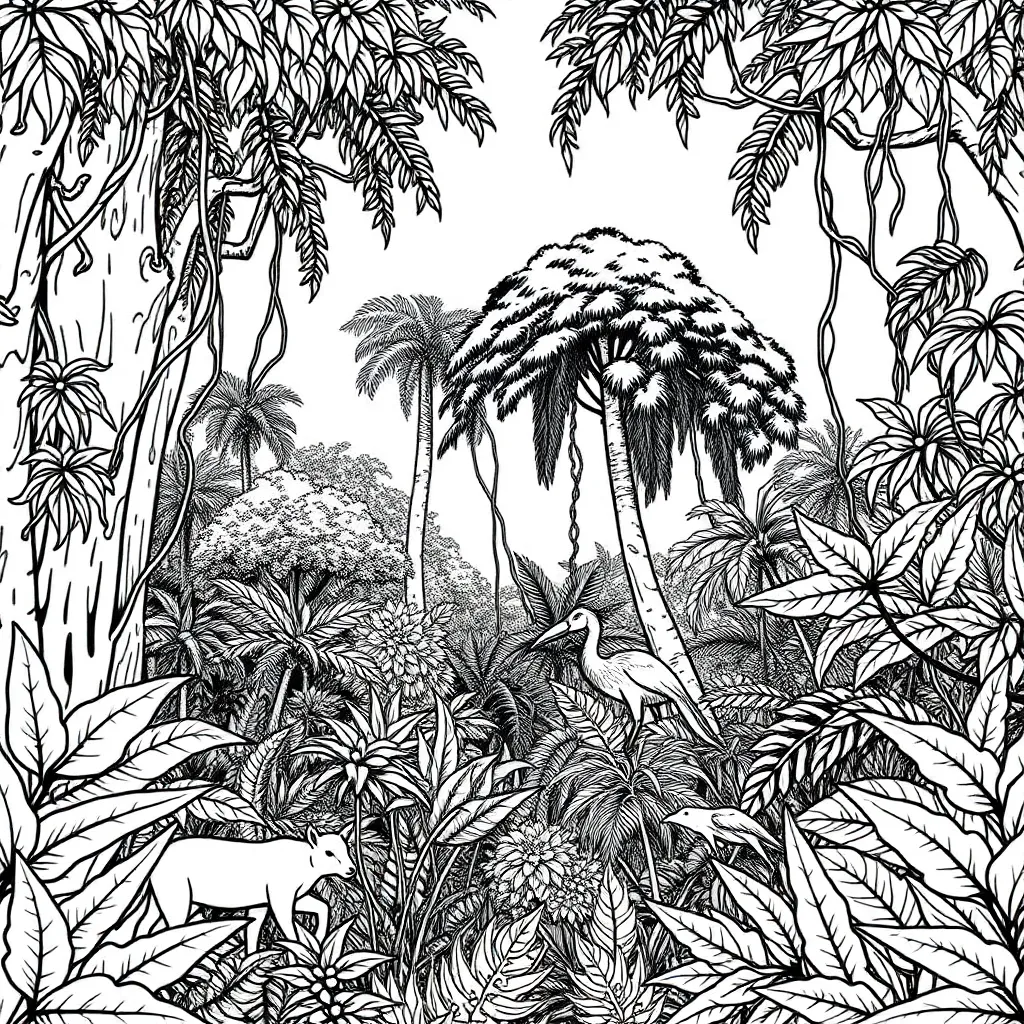 Jungle coloring page
