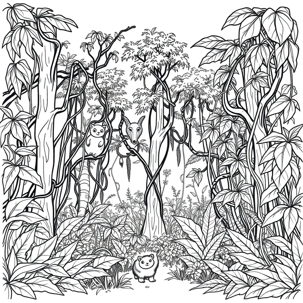 Jungle coloring page