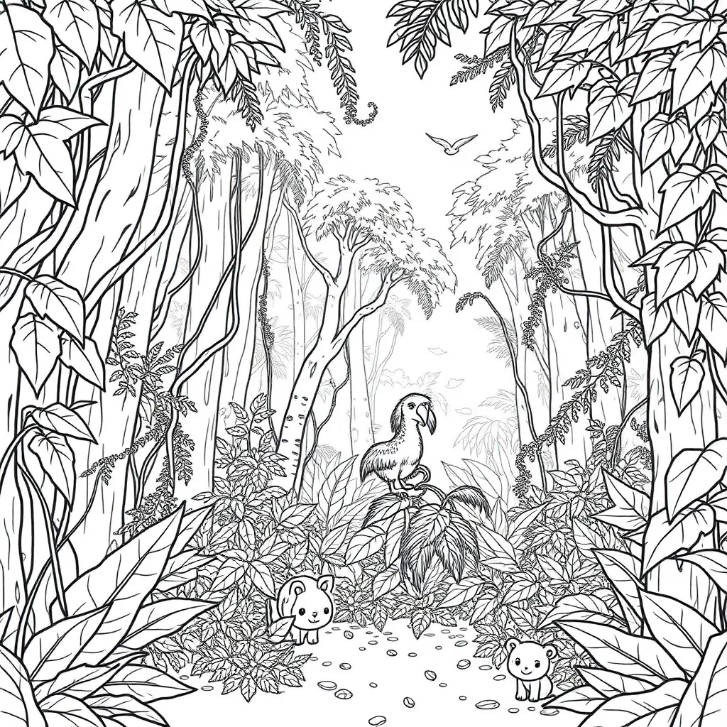 Jungle coloring page