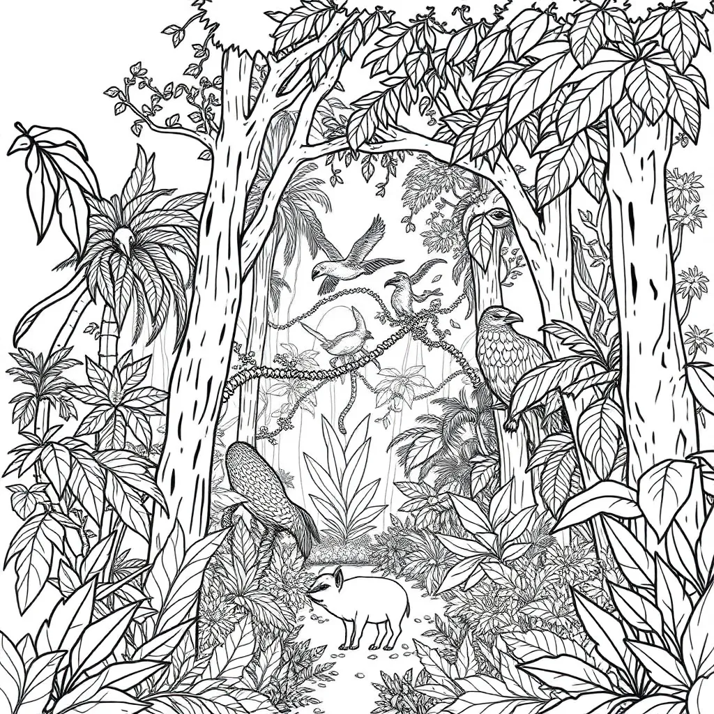 Jungle coloring page