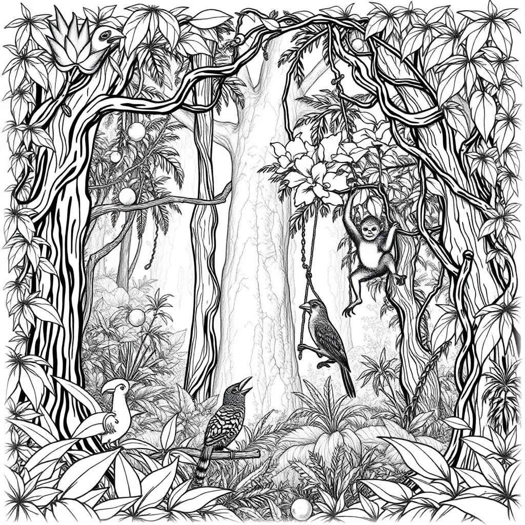 Jungle coloring page