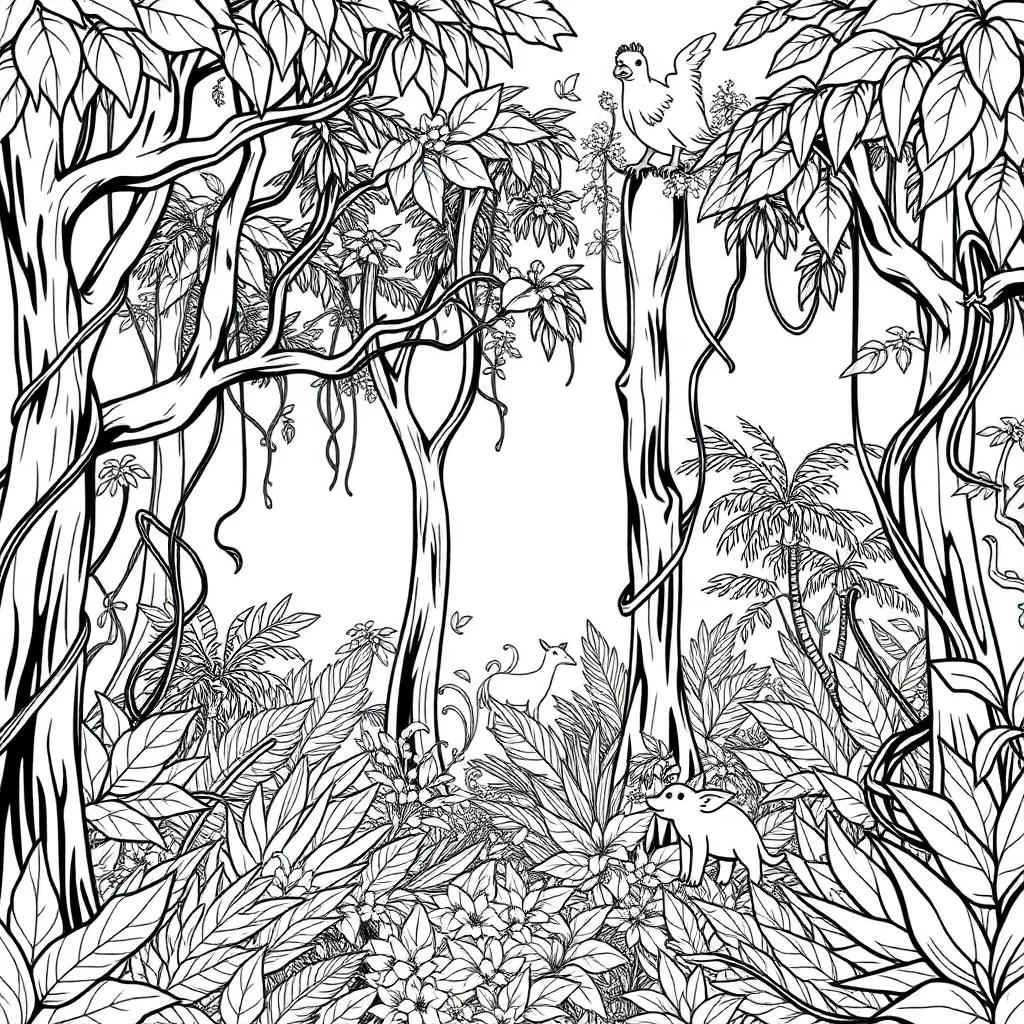 Jungle coloring page