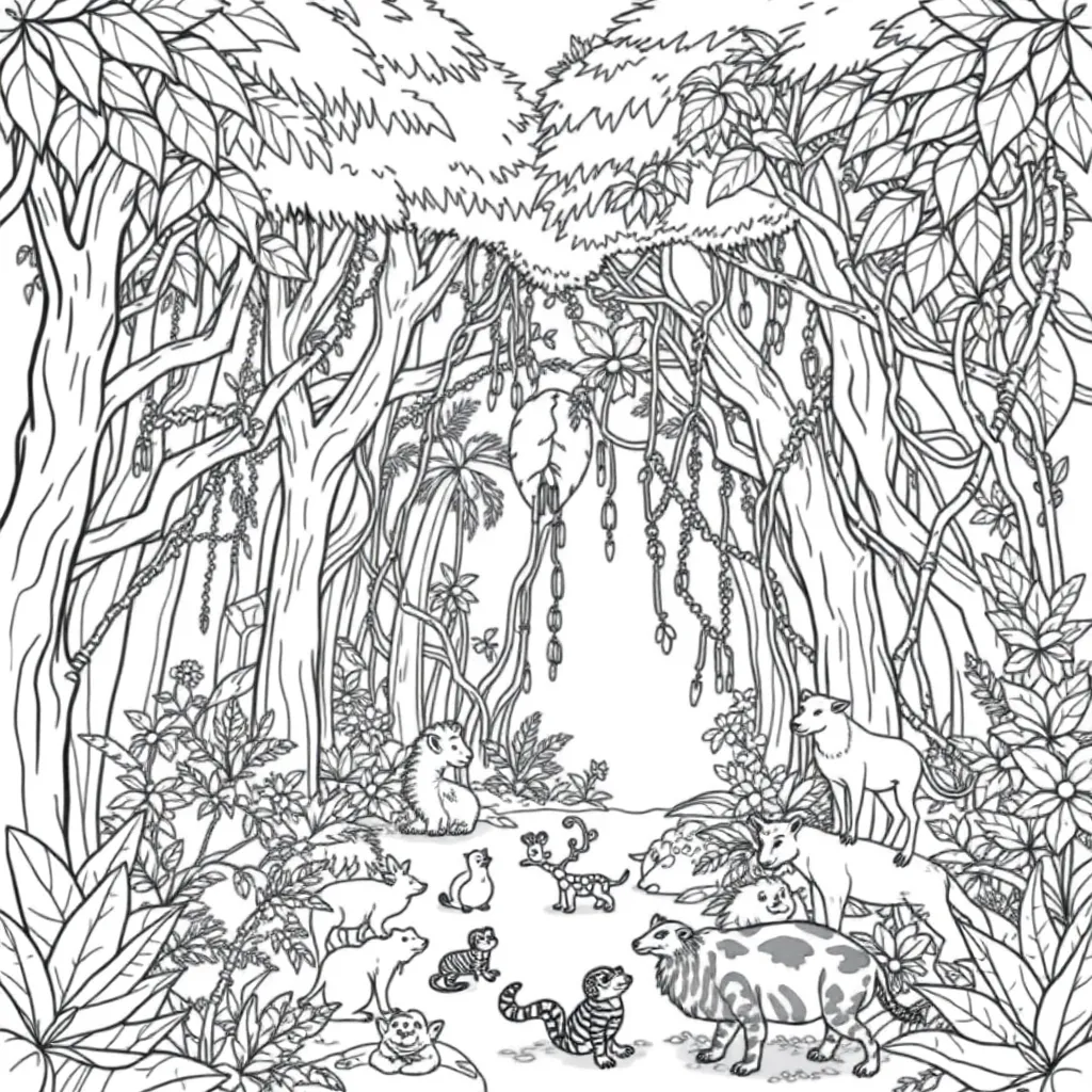 Jungle coloring page