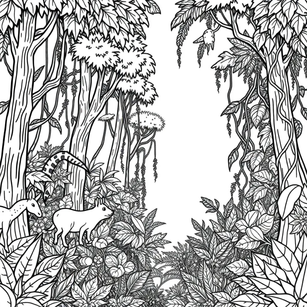 Jungle coloring page
