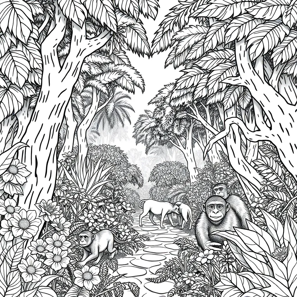 Jungle coloring page