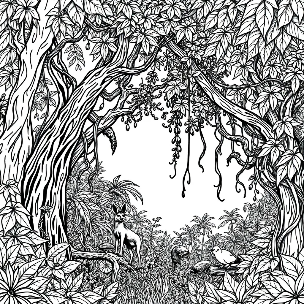 Jungle coloring page