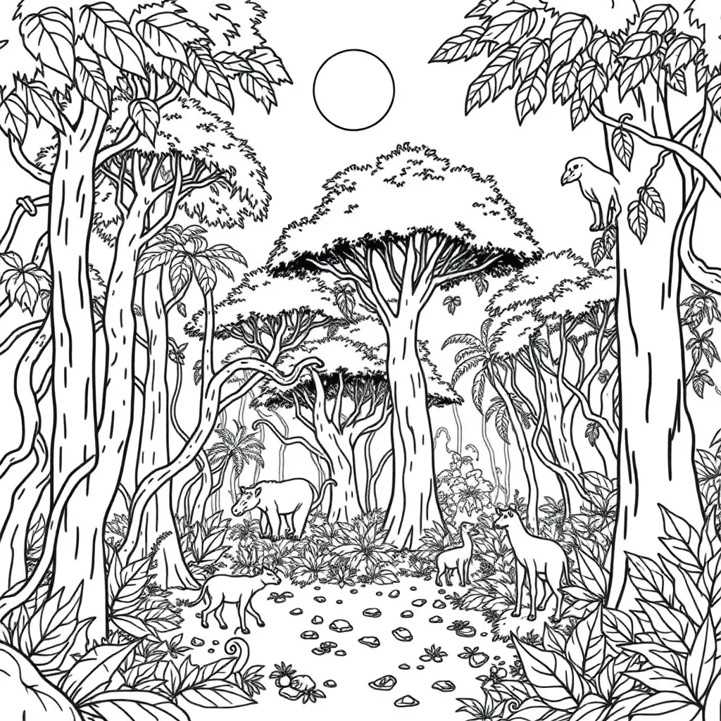 Jungle coloring page