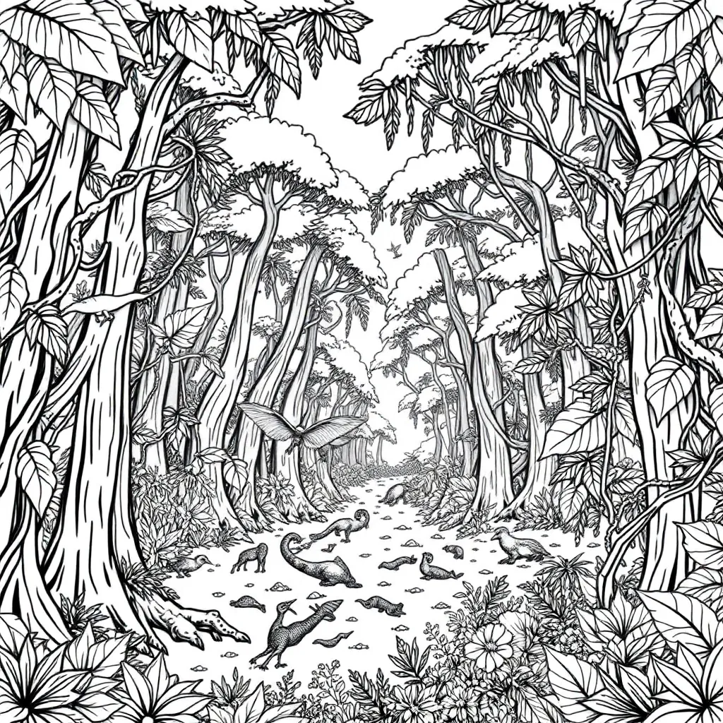 Jungle coloring page