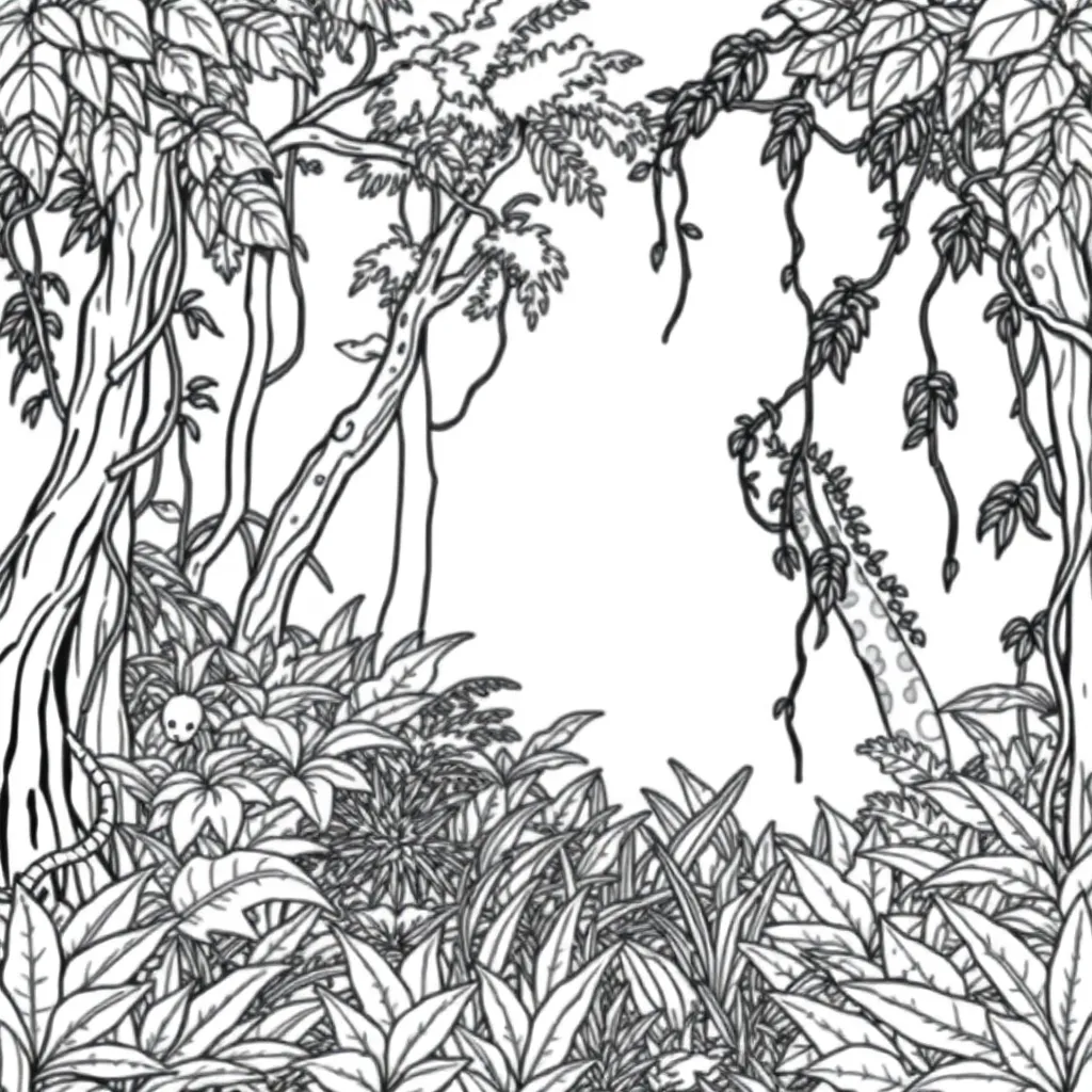 Jungle coloring page