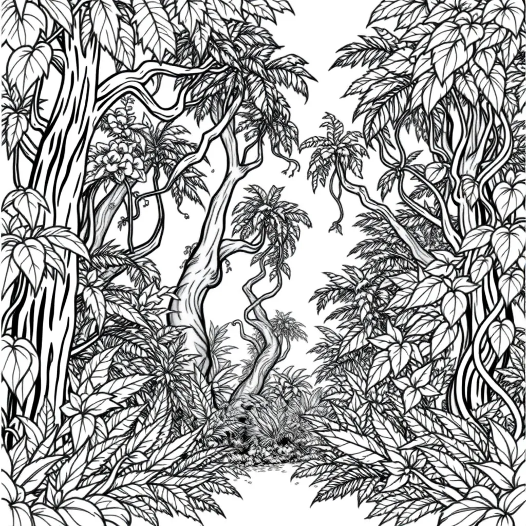 Jungle coloring page