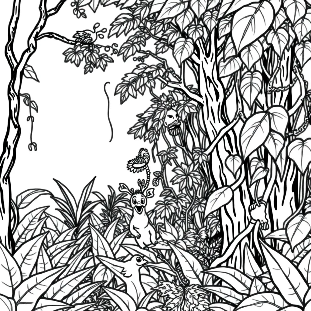 Jungle coloring page